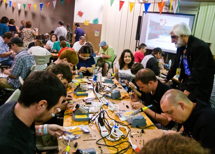 soldering workshop on a maker faire